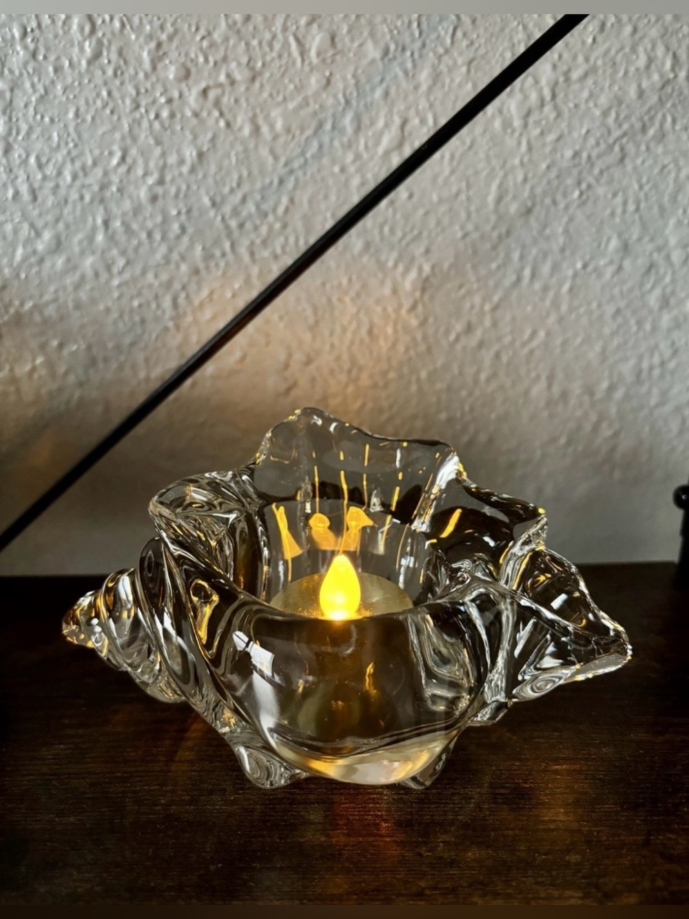 Avon Glass Seashell Shaped Tealight Candle Holder
